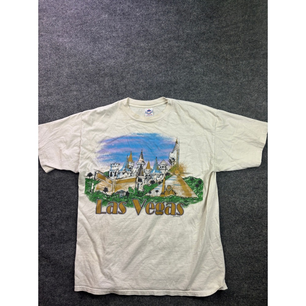 H.L. Miller T-Shirt Mens XL White Vintage 1994 Las Vegas Souvenir Graphic Tee